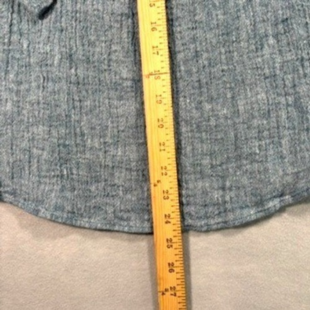 Soft Surroundings Blue Melange Knit Long Sleeve Tunic Top M Cozy Button Detail‎ - Picture 7 of 8